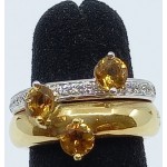 Alfieri St John - 18k  White Gold Diamond,  Citrine,   Ring